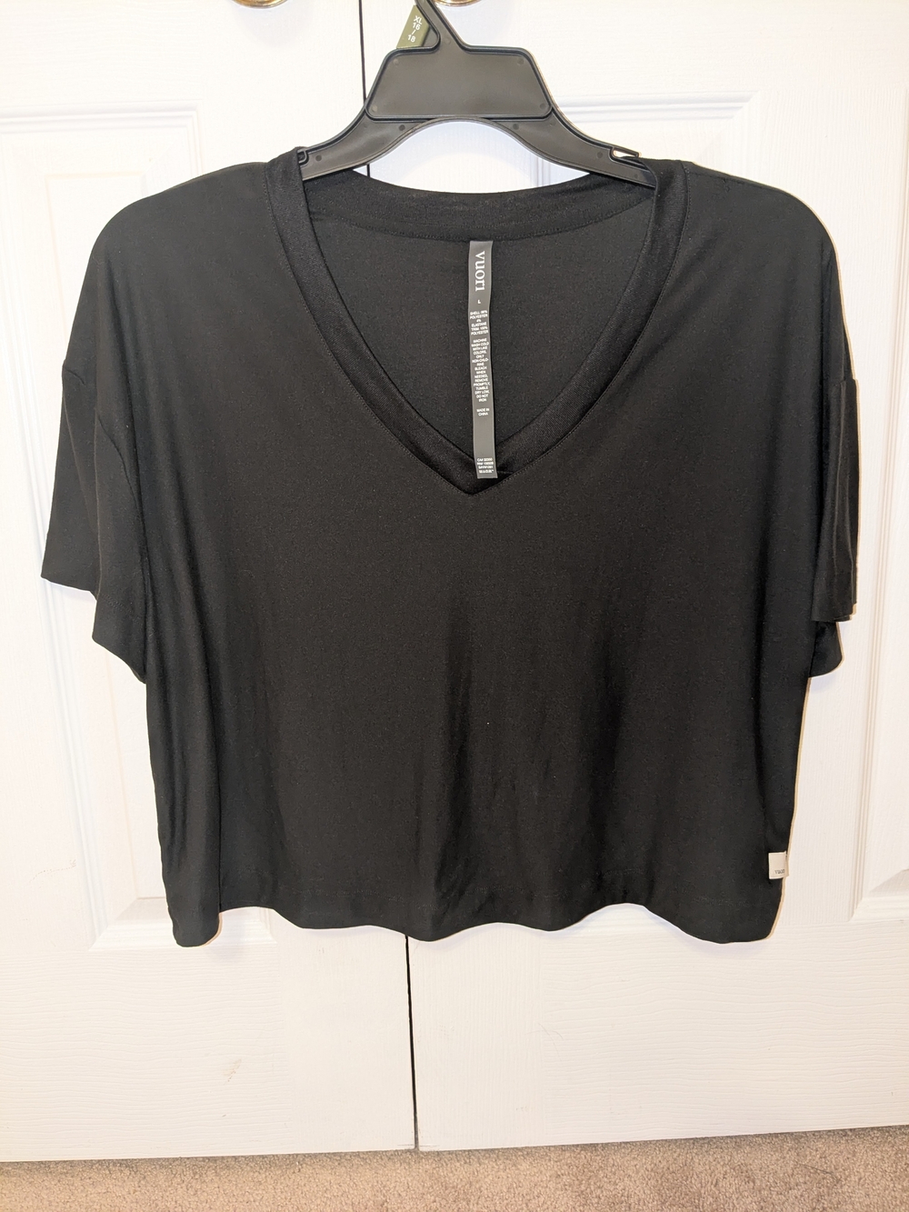 Vuori Black V-Neck Crop Top